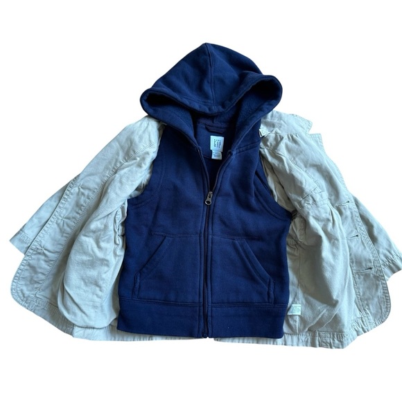 Baby Gap Beige Utility Jacket w/Removable Hooded Vest Baby Boy 18-24M - Picture 2 of 6